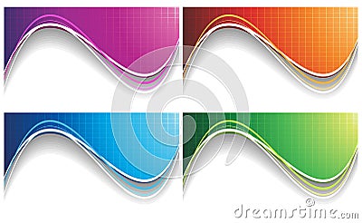 Vector collection colorful wave Vector Illustration