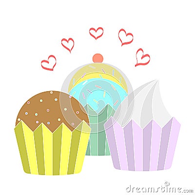 Vector collection cupcake icons Vector Illustration