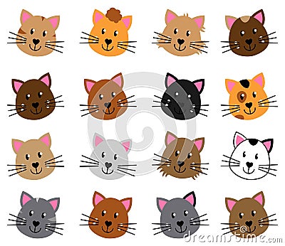 Vector Collection of Cute and Playful Cats Vector Illustration