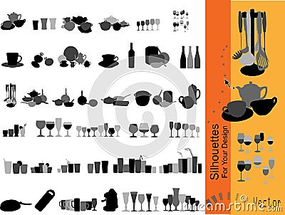Vector collection dishware Vector Illustration