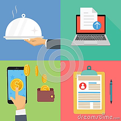 Vector collection icons business and finance concept Vector Illustration