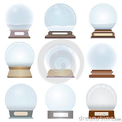 Vector collection of isolated snow globes Vector Illustration