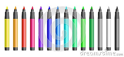 Vector collection of marker pens Vector Illustration