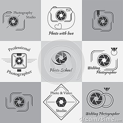 Vector collection of photography logo templates Vector Illustration