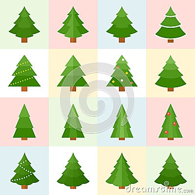 Vector collection of pine icon Vector Illustration