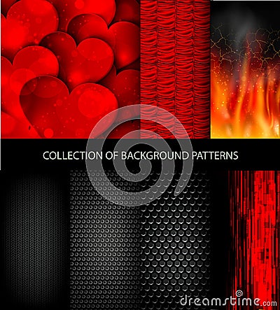 Vector collection set of patterns texture Vector Illustration