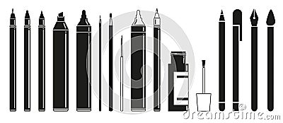 Vector collection of scripting and drawing tools Vector Illustration