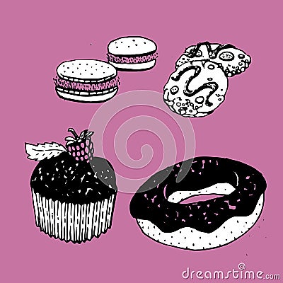 Vector collection of sweets. Vector Illustration