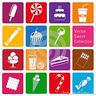 Vector collection: sweets icons Vector Illustration