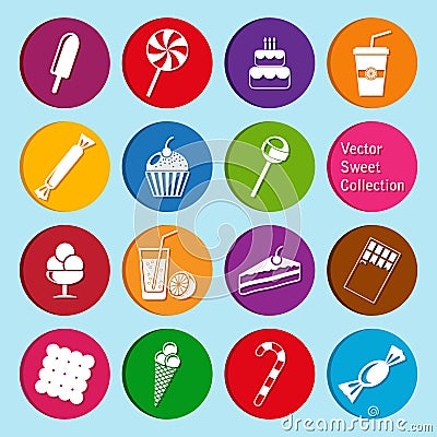 Vector collection: sweets icons Vector Illustration
