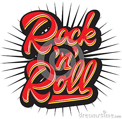 Vector color calligraphic inscription rock and roll. Lettering Vector Illustration