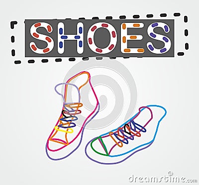 Vector color contour shoes Vector Illustration