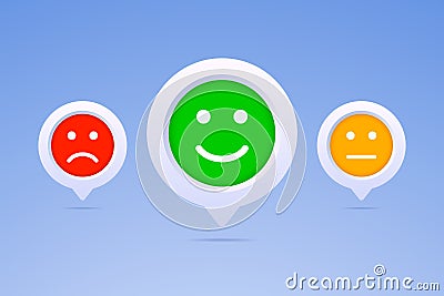 Vector color emoticons in three color options. Vector Illustration