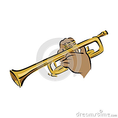 vector color flat design tuba wind instrument vector illustration white background in EPS10 Vector Illustration