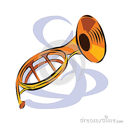 vector color flat design tuba wind instrument vector illustration white background in EPS10 Vector Illustration