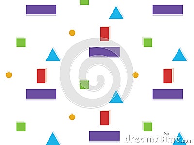 Vector color geometric figures abstract shape minimal pattern background Vector Illustration