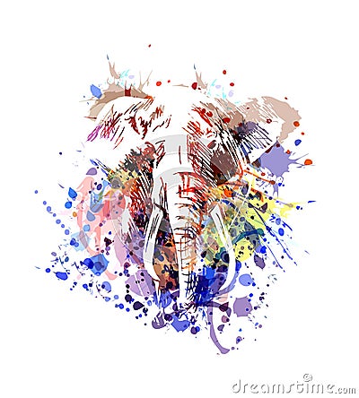 Vector color illustration elephant Vector Illustration