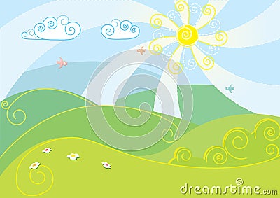 Vector color landscape Vector Illustration