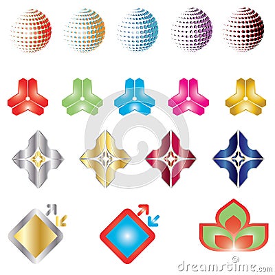 Vector color logo set Vector Illustration