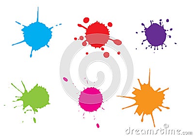 Vector Color paint splatter. splash set. Vector illustration. blue Vector Illustration