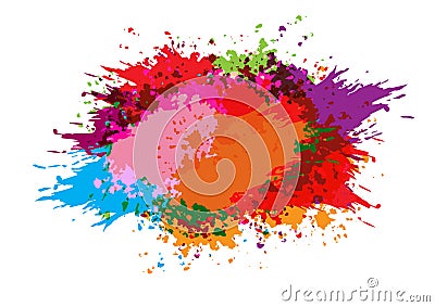 Vector color splatter paint background design. Vector illustration design Vector Illustration