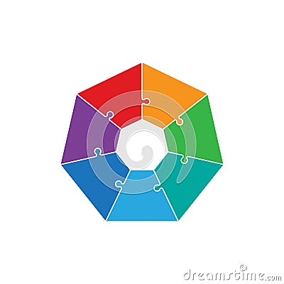 Vector colore infographics puzzle template for chart, diagram, web design, presentation, workflow layout. Business Vector Illustration