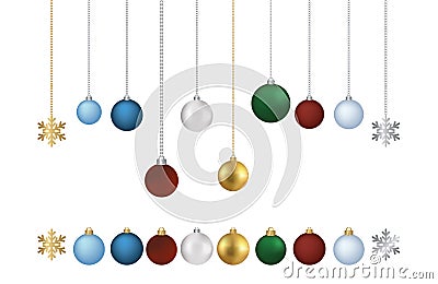 VECTOR COLORED BALLS WITH CHAIN Vector Illustration