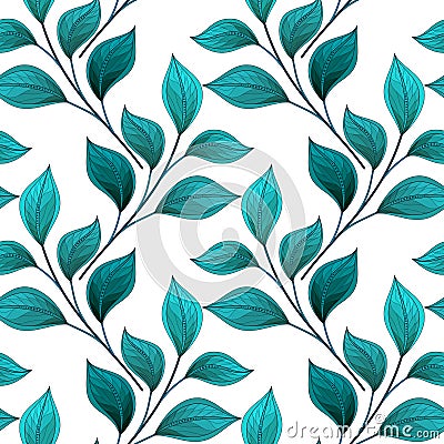 Vector Colored Seamless Floral Pattern Vector Illustration