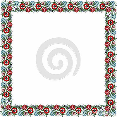 Vector colored square ethnic Russian national ornament Vector Illustration