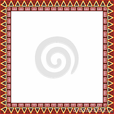 Vector colored square national Indian patterns. Vector Illustration