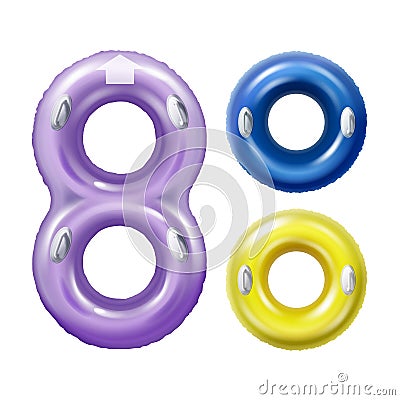 Colored swim rings Vector Illustration