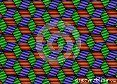 Vector colored weaved fiber seamless pattern Vector Illustration