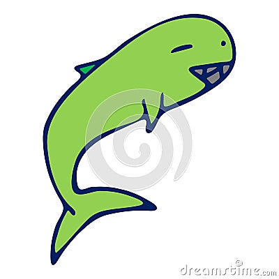 Vector colored whale, killer whale illustration on white background Stock Photo