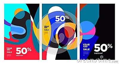 Vector colorful abstract year end sale background 2023 Vector Illustration