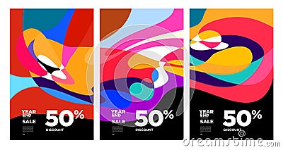 Vector colorful abstract year end sale background 2023 Vector Illustration