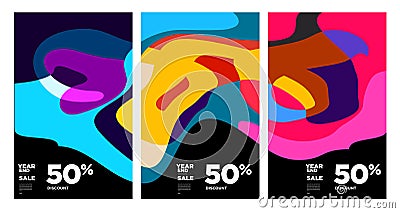 Vector colorful abstract year end sale background 2023 Vector Illustration