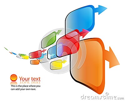 Vector colorful arrows motion Stock Photo