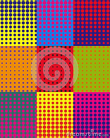 Vector colorful background with dots in pop art style Vector Illustration