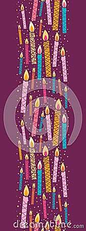Vector colorful birthday candles vertical seamless Vector Illustration