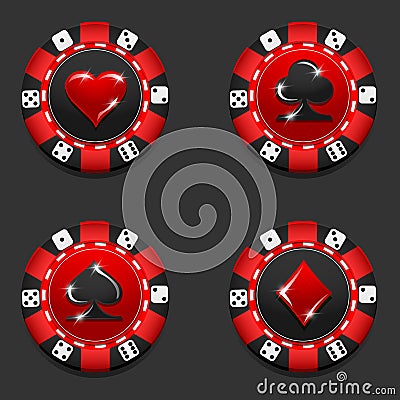 Vector colorful Casino chip. Gambling. Stock Photo