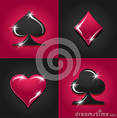 Vector colorful Casino signs. Gambling. Stock Photo