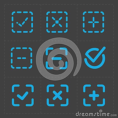 Vector colorful confirm icons set Vector Illustration