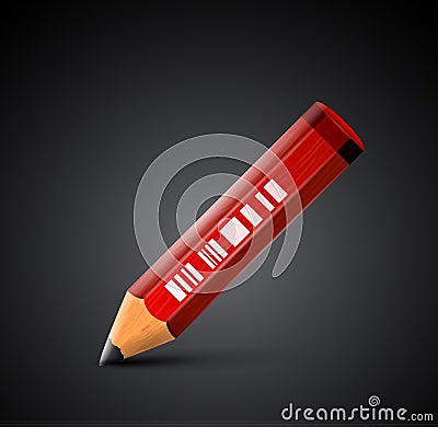 Vector colorful detailed pencil icon Vector Illustration