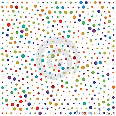 Vector colorful dotted seamless pattern. Multicolored decorative design card.Holiday pattern abstract background. Isolated dots Vector Illustration