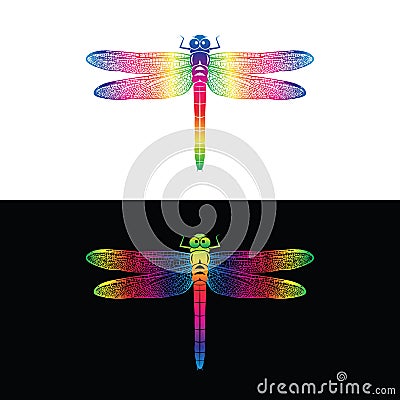 Vector of colorful dragonfly design. insect Animal. Vector Illustration