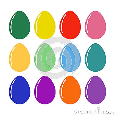 Vector colorful Easter eggs for Easter holidays design. Isolated on white background. Vector Illustration