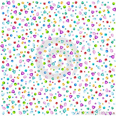 Vector colorful gem stones background element in flat style Vector Illustration