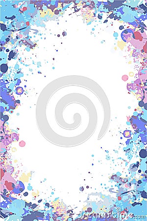 Vector blue and violet splattered frame Vector Illustration