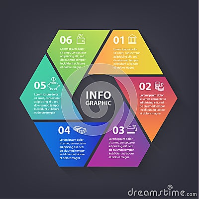 Vector colorful loop infographic. Template for diagram, graph, presentation and chart. Abstract business concept with Vector Illustration