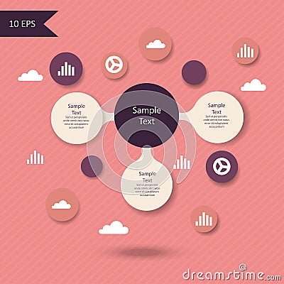 Vector colorful metaball round diagram Vector Illustration